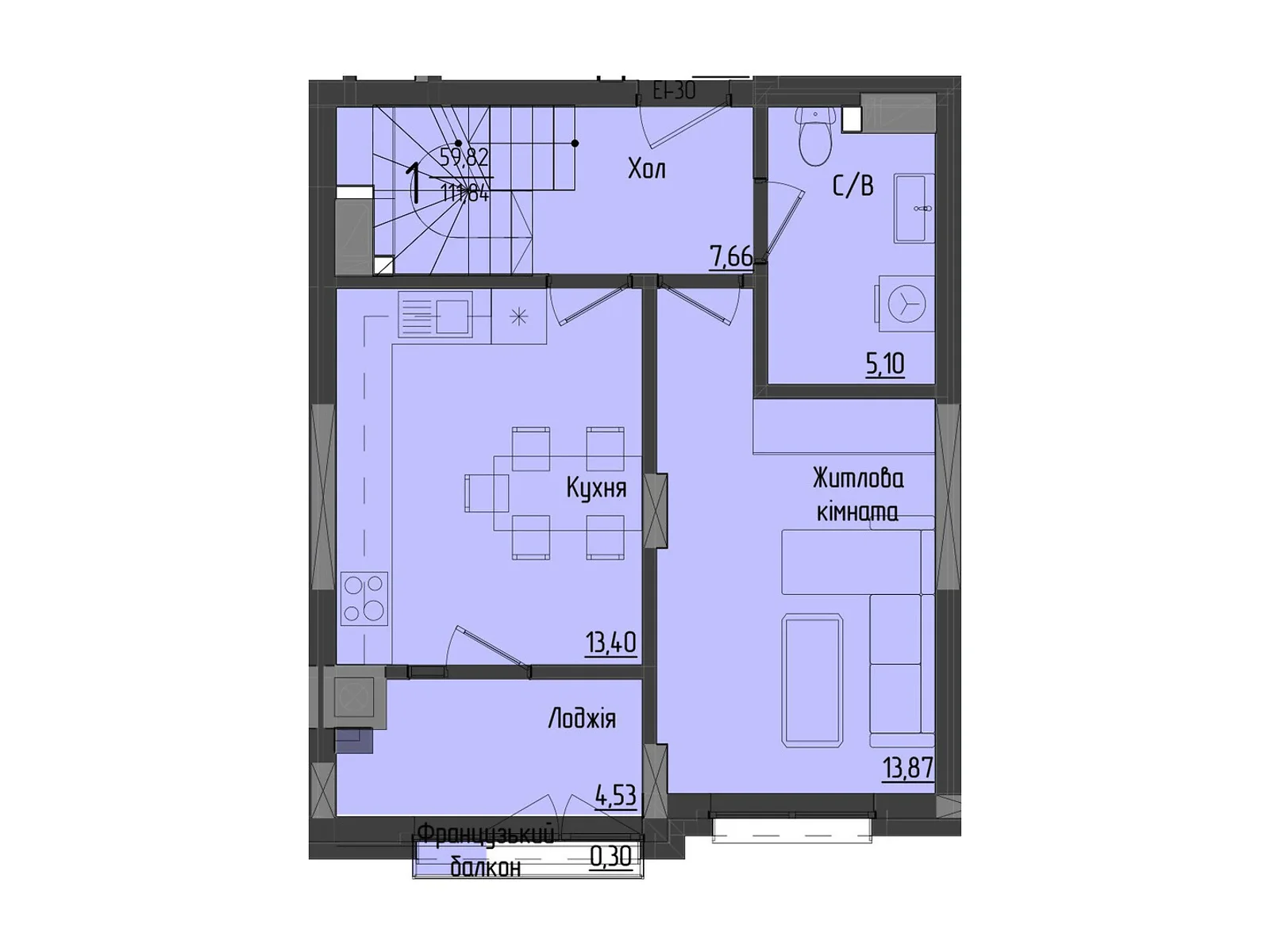 Продается 4-комнатная квартира 114.54 кв. м в Черновцах, ул. Науки, 1