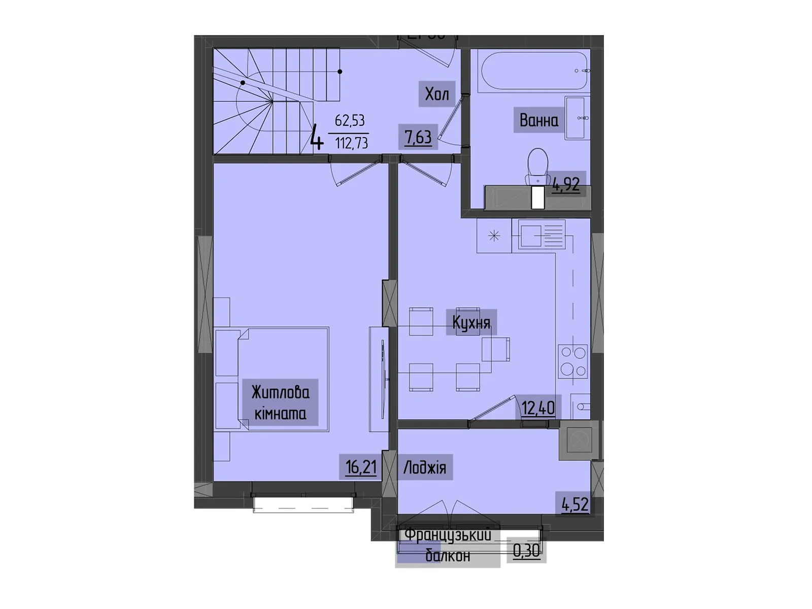 Продается 4-комнатная квартира 112.01 кв. м в Черновцах, ул. Науки, 1