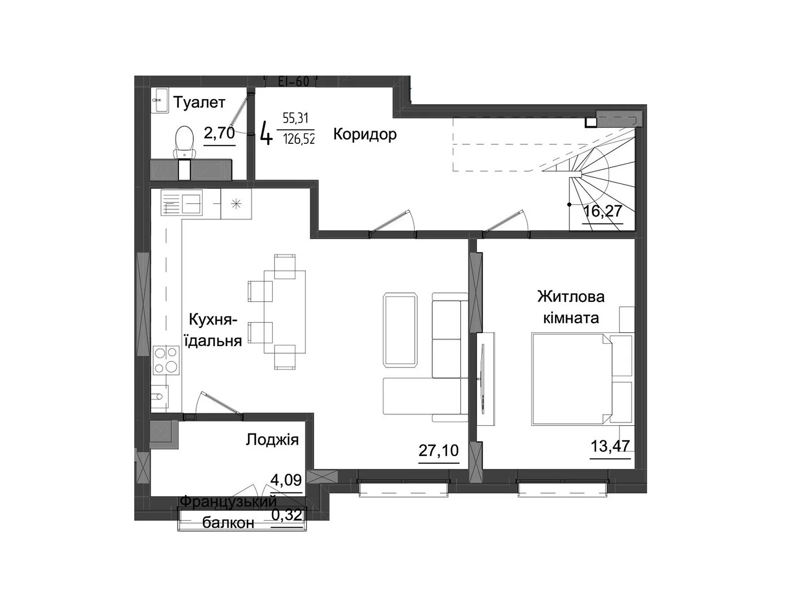 Продается 4-комнатная квартира 128.48 кв. м в Черновцах, цена: 128480 $