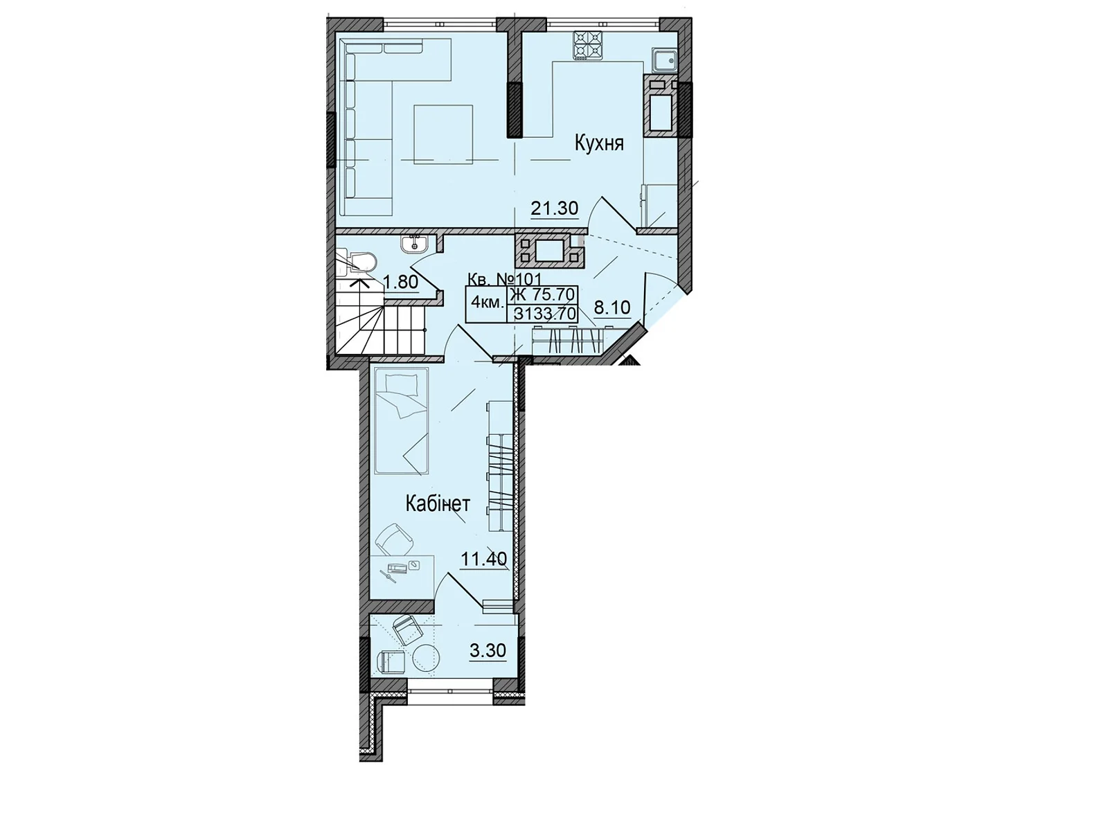 Продается 4-комнатная квартира 133.7 кв. м в Черновцах, ул. Сторожинецкая - фото 1