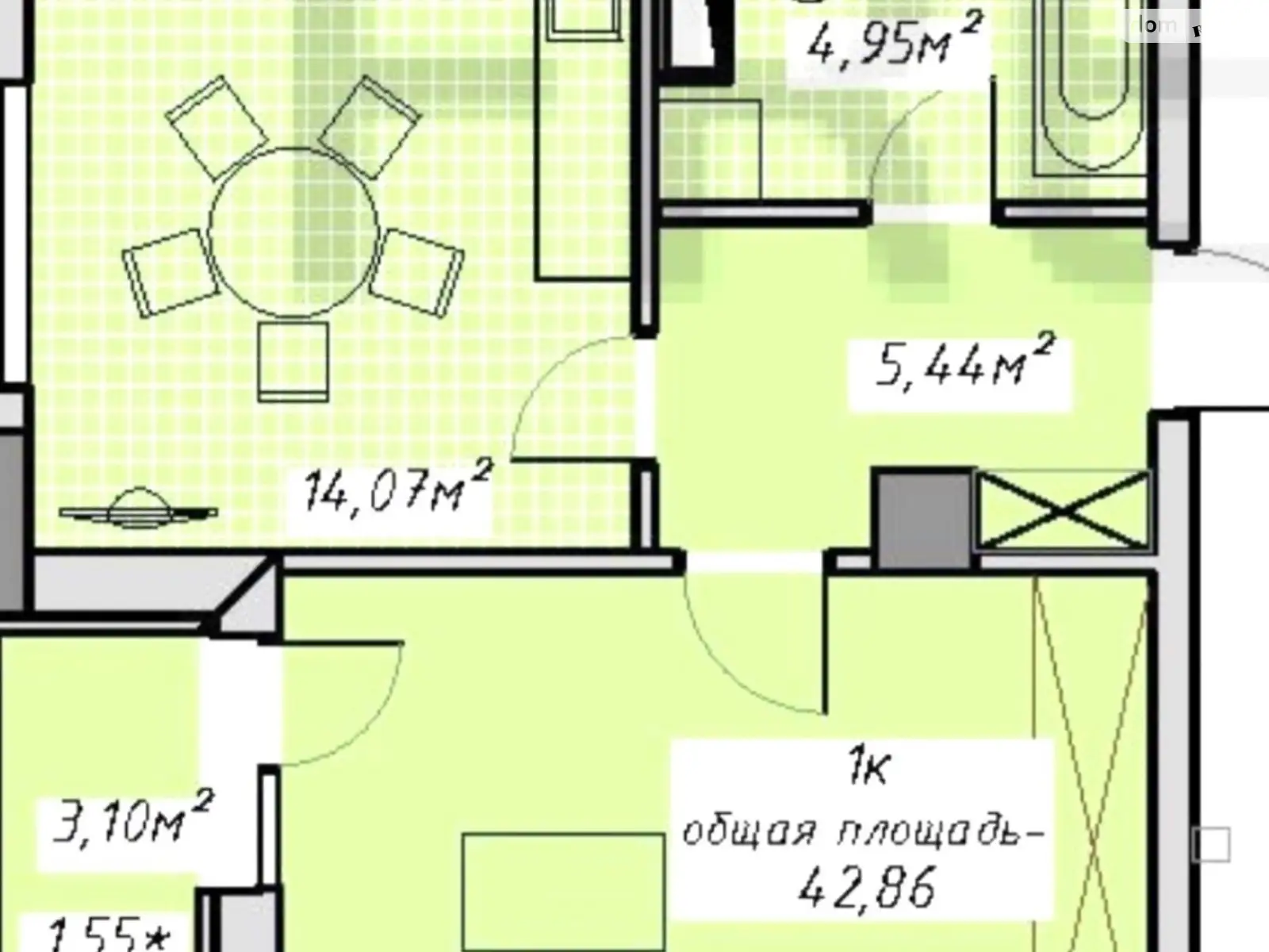 Продается 1-комнатная квартира 43 кв. м в Одессе, ул. Вице-адмирала Азарова, 6