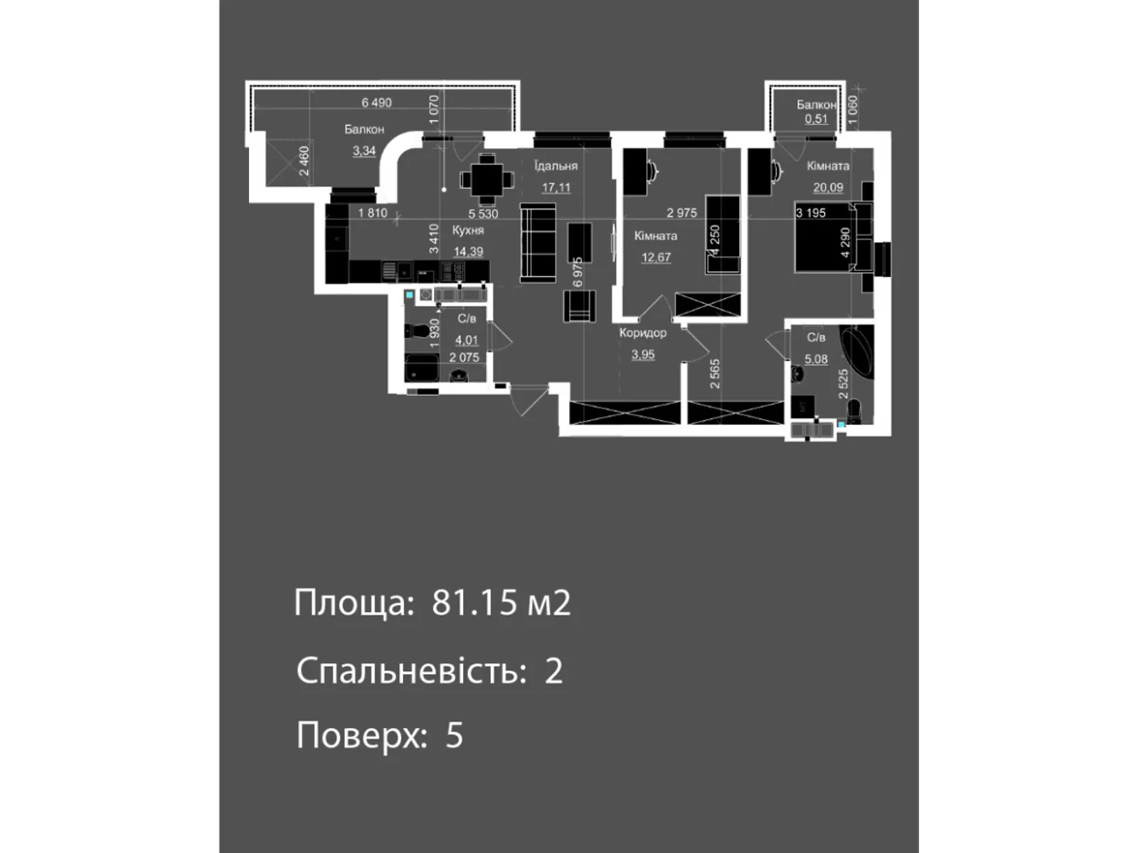 Продается 2-комнатная квартира 81.15 кв. м в Львове, ул. Пасечная, Пасечная
