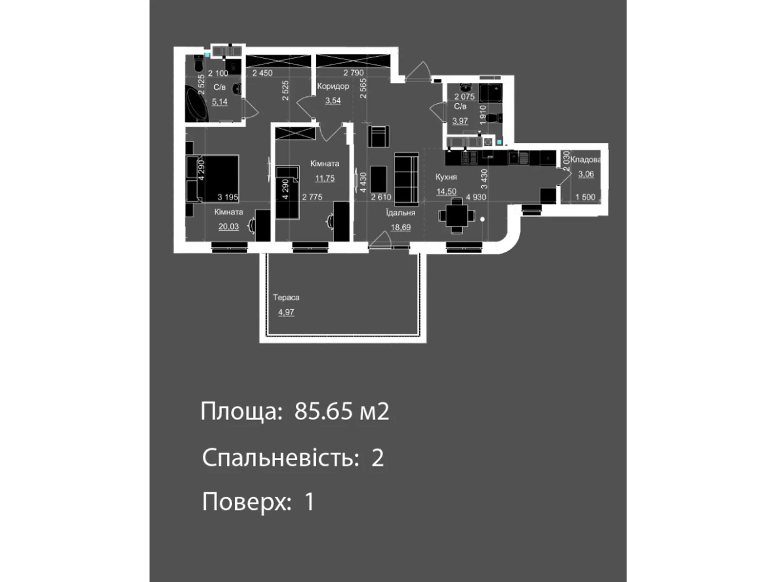 Продается 2-комнатная квартира 85.65 кв. м в Львове, ул. Пасечная, Пасечная