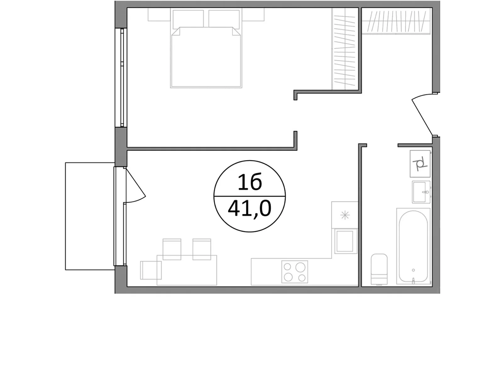 Продается 1-комнатная квартира 41 кв. м в Брюховичах, ул. Широкая, 22