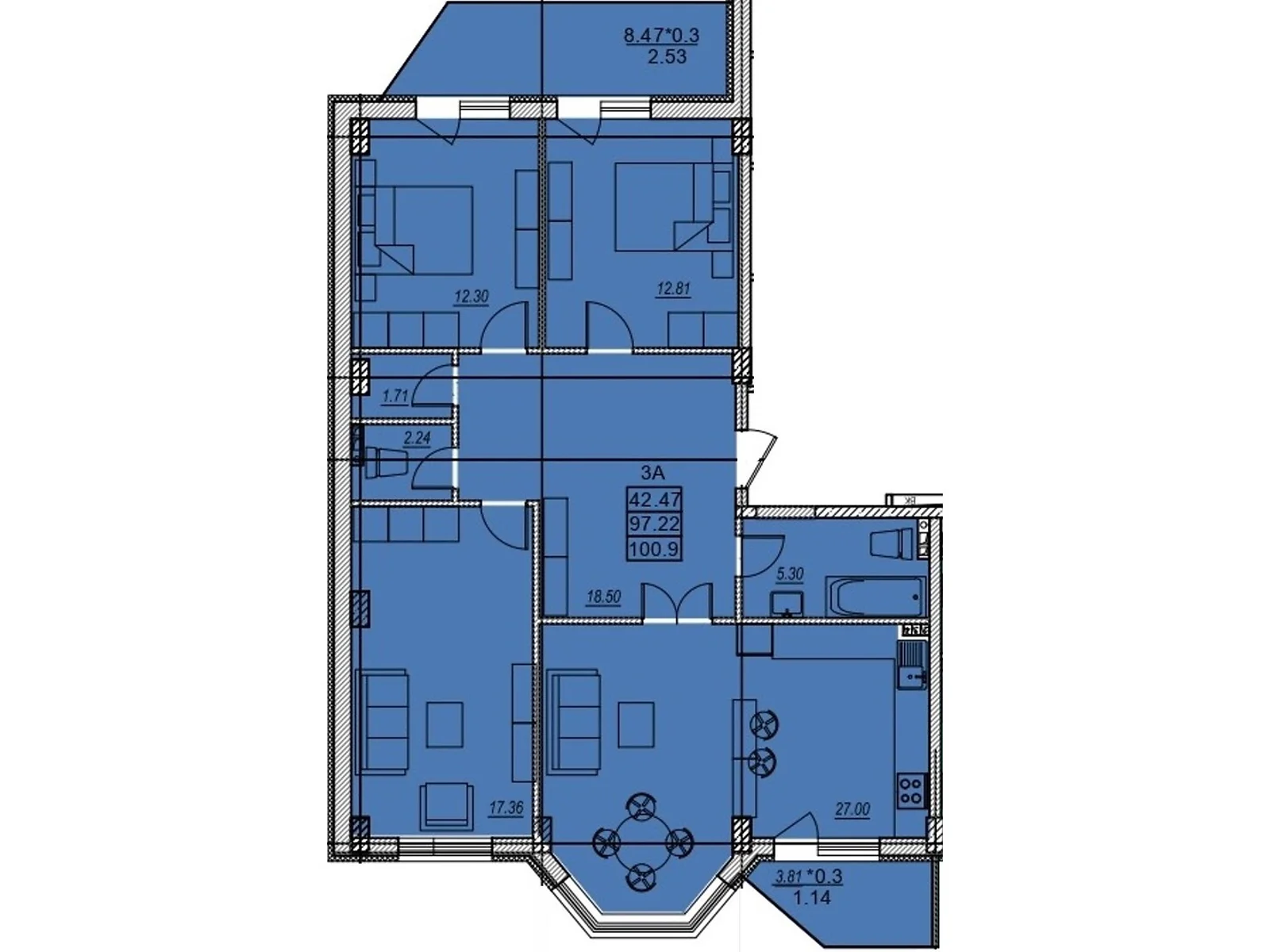 Продается 3-комнатная квартира 101 кв. м в Лески, ул. Академика Заболотного, 88 - фото 1