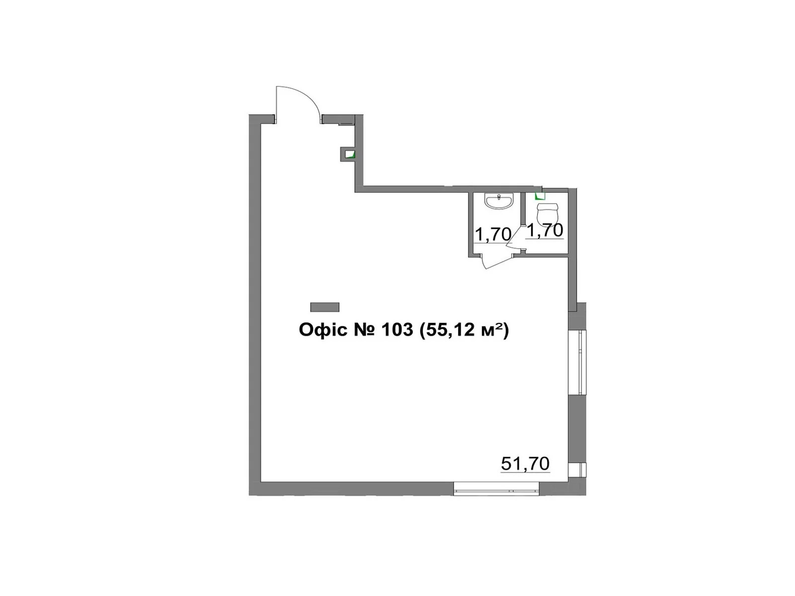 Продається офіс 55.12 кв. м в бізнес-центрі, цена: 154336 $