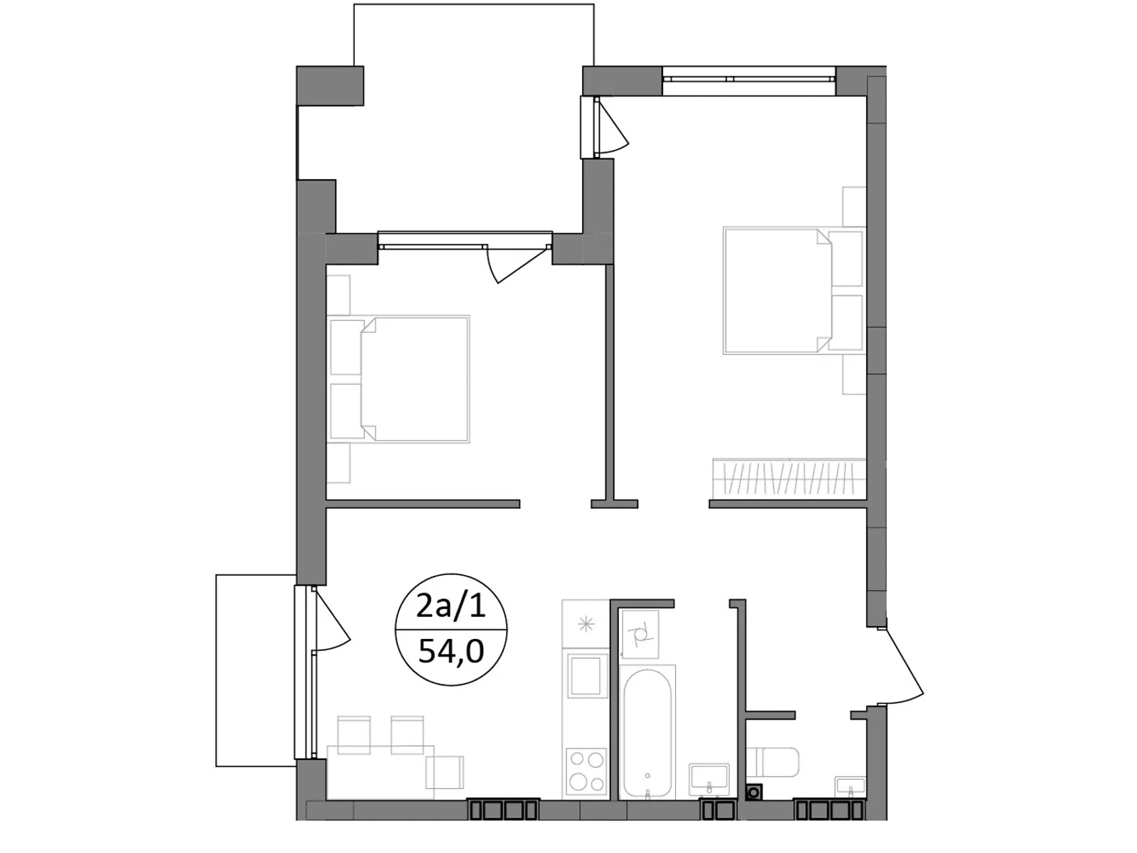 Продається 2-кімнатна квартира 54 кв. м у Брюховичах, цена: 52650 $