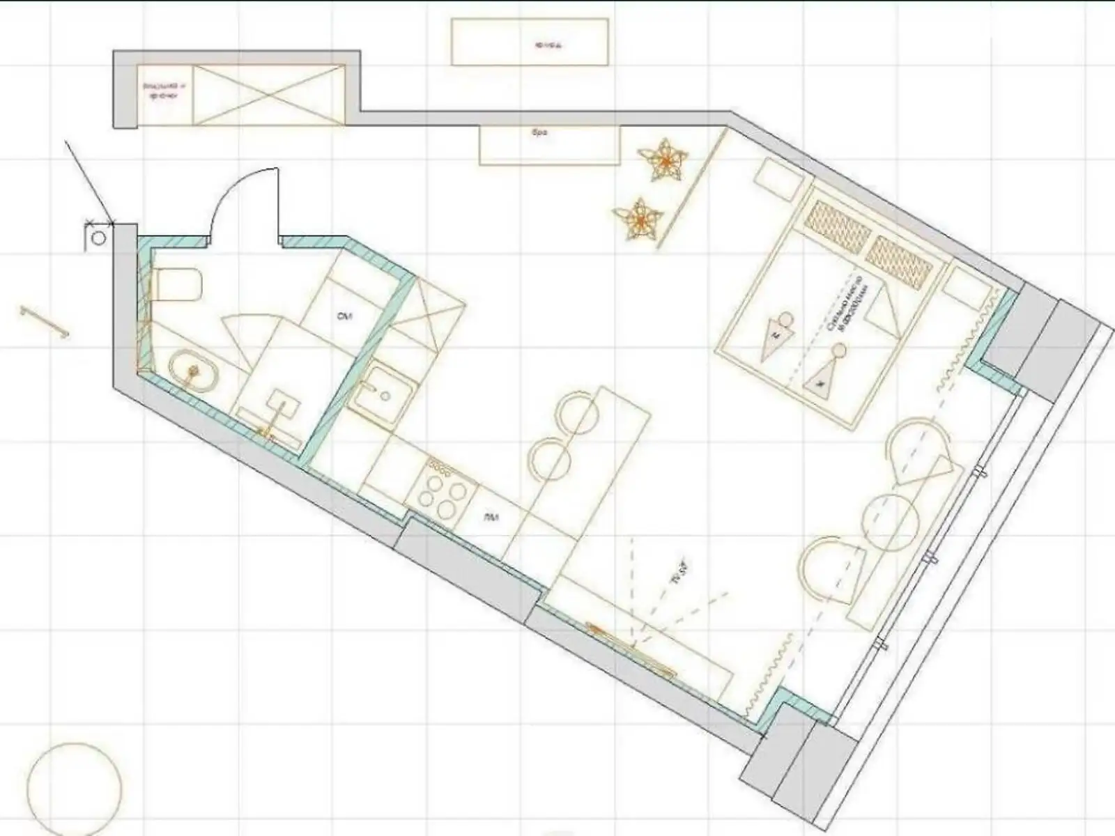 Продается 1-комнатная квартира 42 кв. м в Днепре, ул. Набережная Победы, 9Б