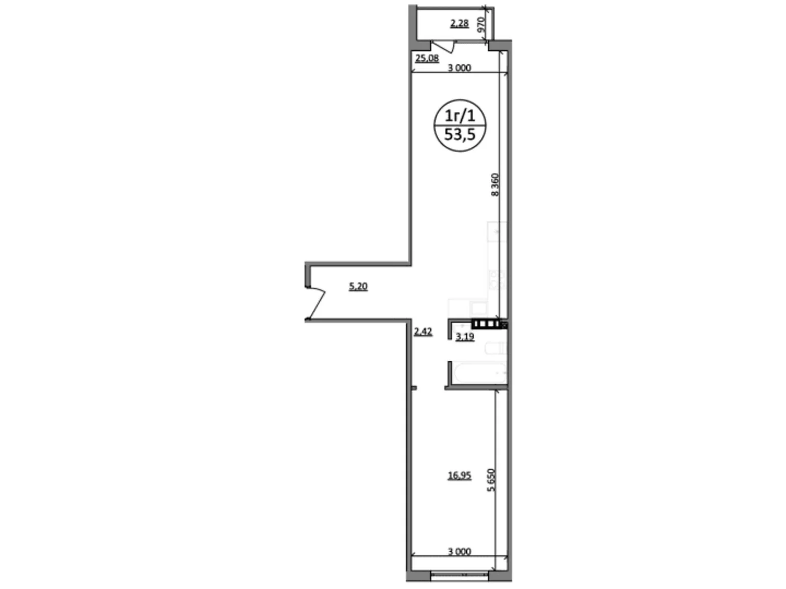 Продается 1-комнатная квартира 53.5 кв. м в Басовке, Кольцевая дор. - фото 1