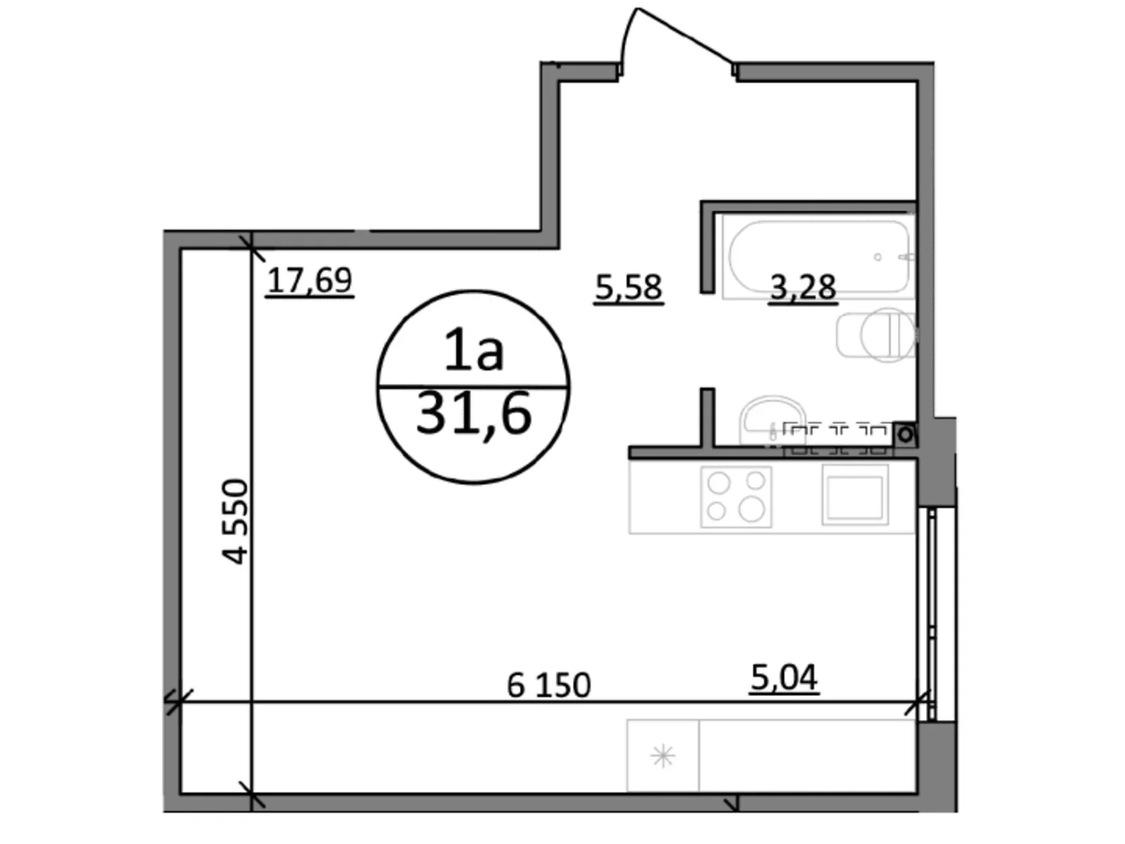 Продается 1-комнатная квартира 31.6 кв. м в Львове, Кольцевая дор.