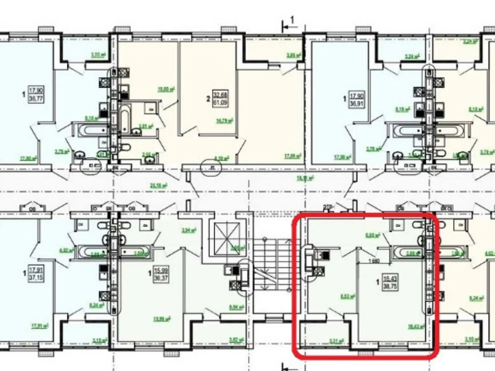 Продается 1-комнатная квартира 39 кв. м в Харькове, ул. Шевченко, 327