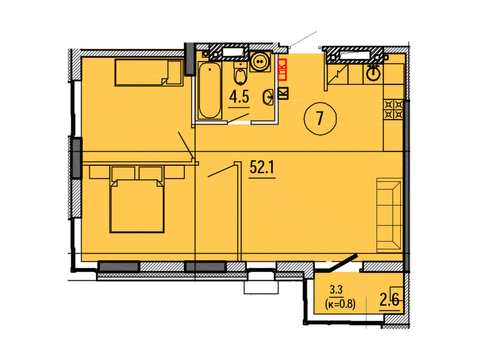 Продается 2-комнатная квартира 59.2 кв. м в Днепре, ул. Гагарина, 167