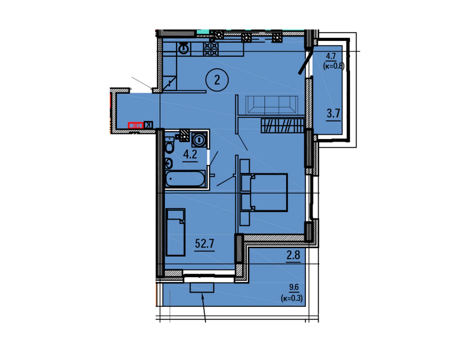 Продается 2-комнатная квартира 63.4 кв. м в Днепре, ул. Гагарина, 167 - фото 1