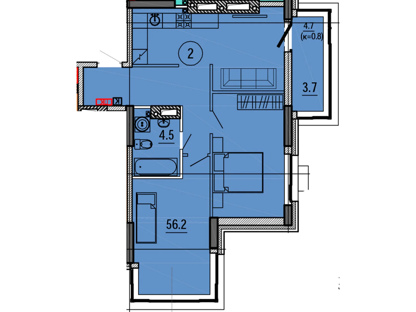 Продается 2-комнатная квартира 64.4 кв. м в Днепре, ул. Гагарина, 167 - фото 1