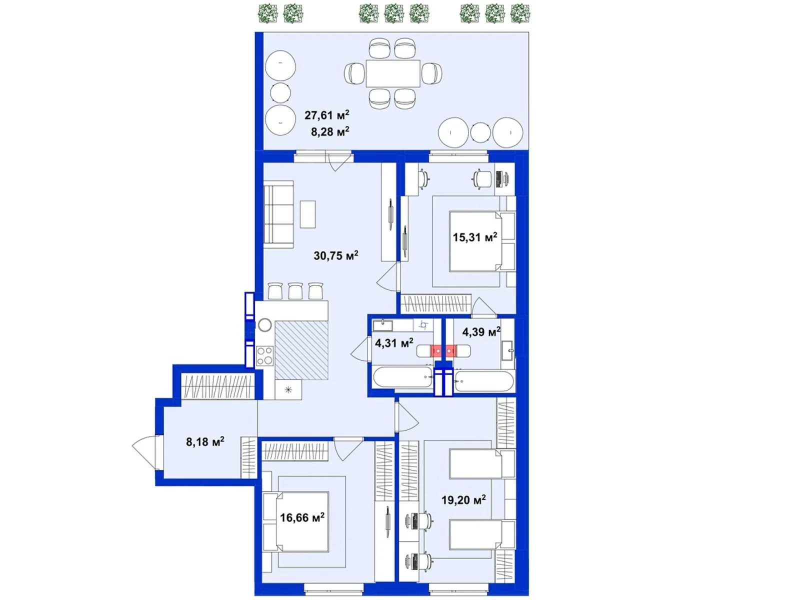Продается 3-комнатная квартира 107.8 кв. м в Ирпене, цена: 116424 $