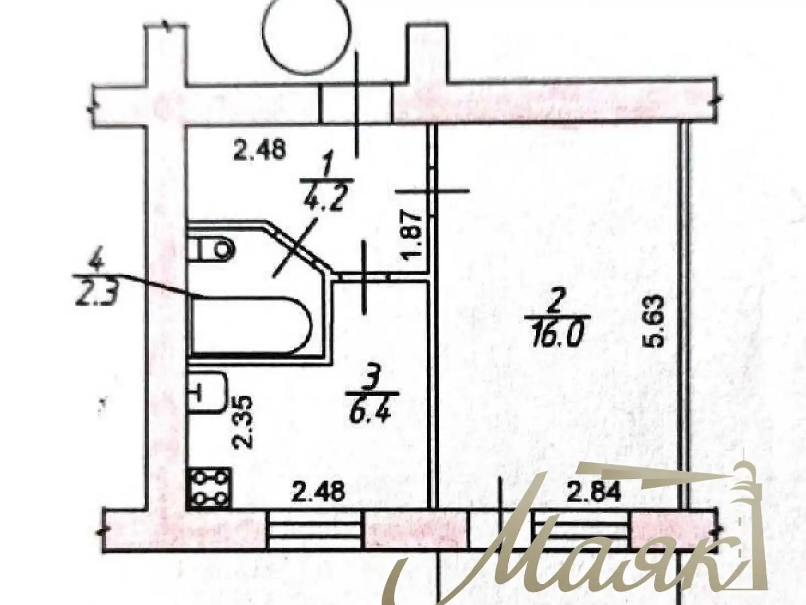 1-кімнатна квартира 30 кв. м у Запоріжжі, цена: 14900 $