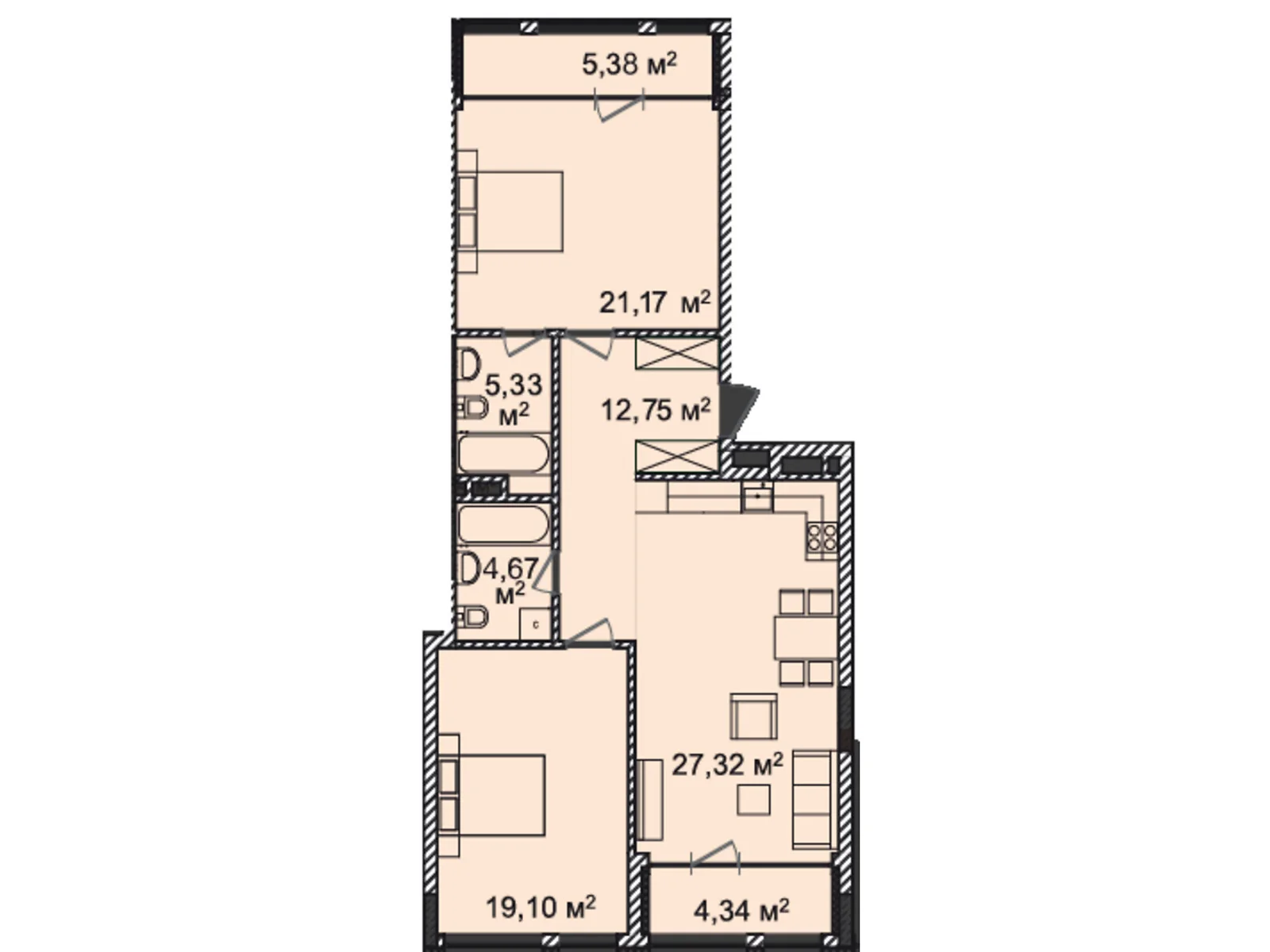 Продается 2-комнатная квартира 102.61 кв. м в Киеве, цена: 225742 $ - фото 1