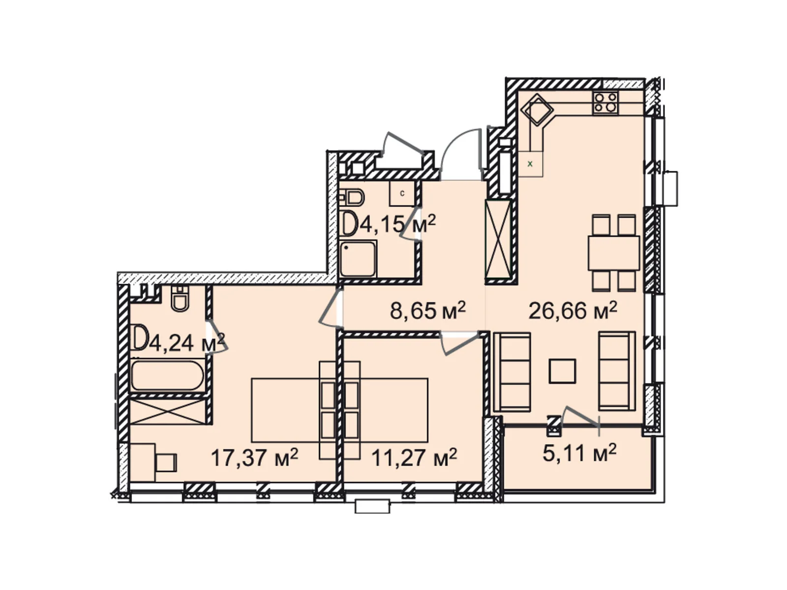 Продается 3-комнатная квартира 79.52 кв. м в Киеве, цена: 254464 $ - фото 1