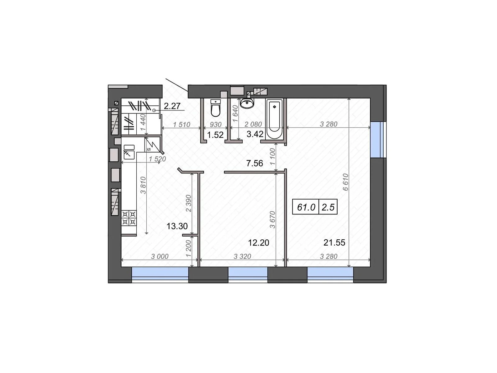 Продается 2-комнатная квартира 62.2 кв. м в Ирпене, ул. Николая Сингаевского, 6Б