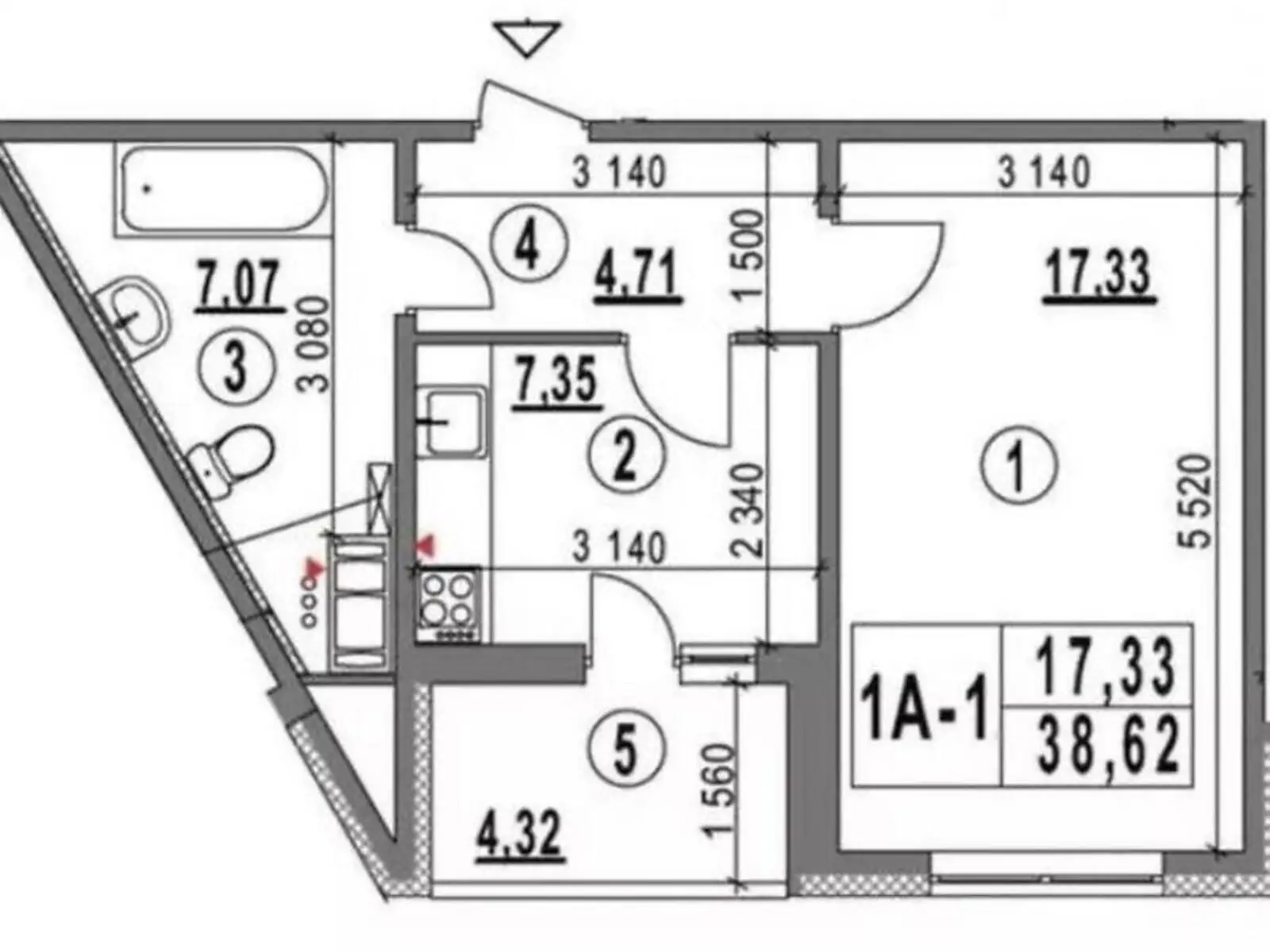 Продается 1-комнатная квартира 39 кв. м в Киеве, ул. Самойло Кошки(Маршала Конева), 5 - фото 1