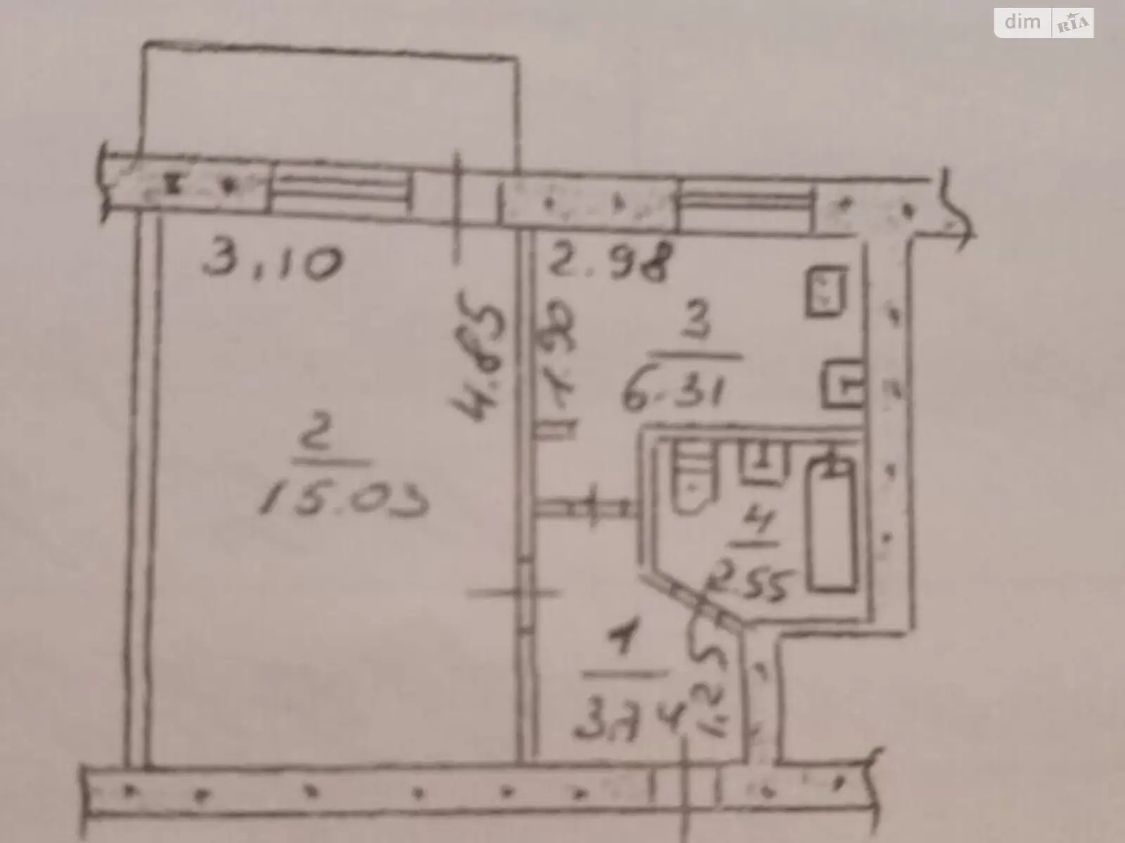 1-комнатная квартира 29 кв. м в Запорожье, цена: 23000 $