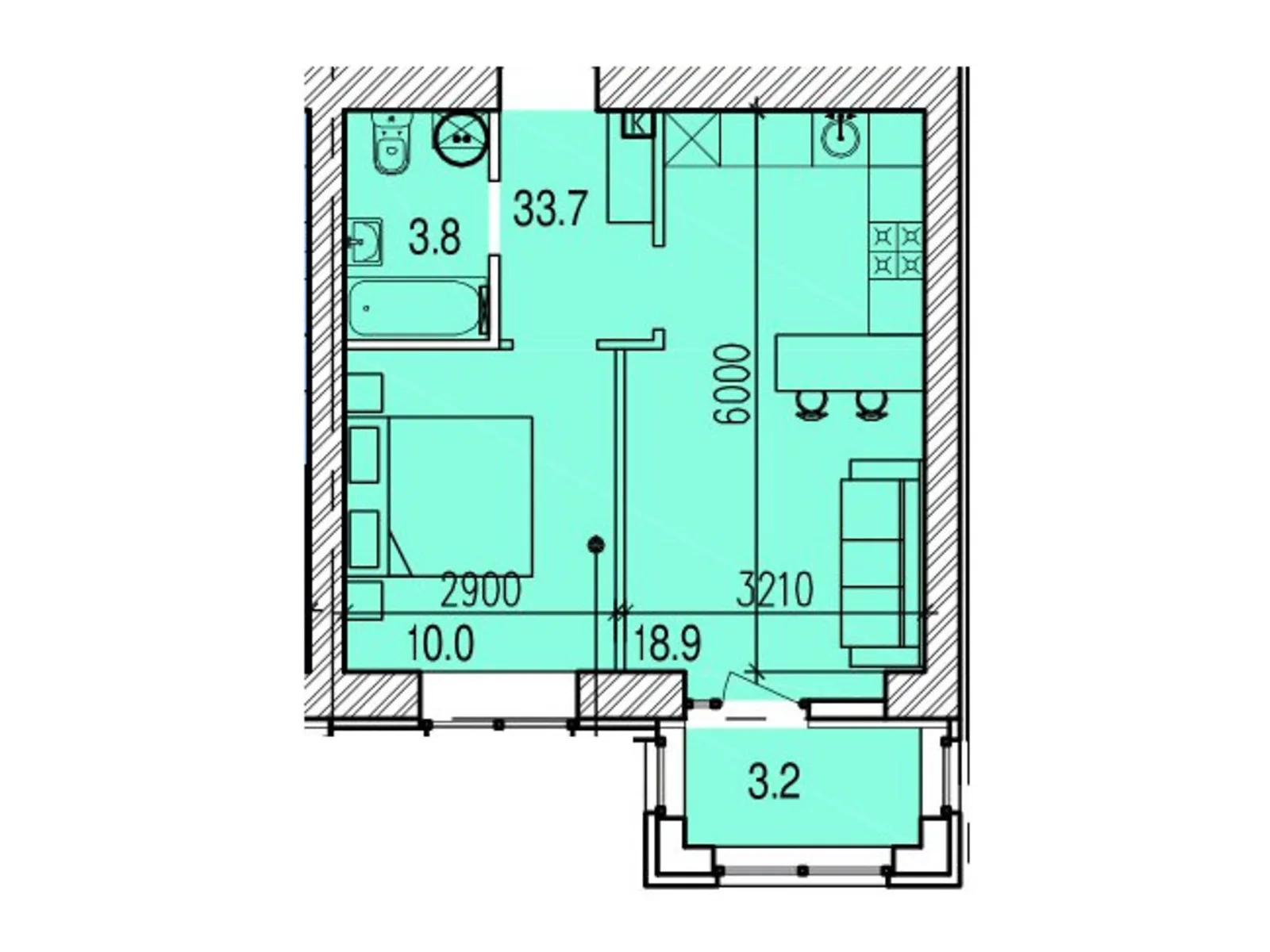 Продается 1-комнатная квартира 42.2 кв. м в Днепре, просп. Слобожанский - фото 1