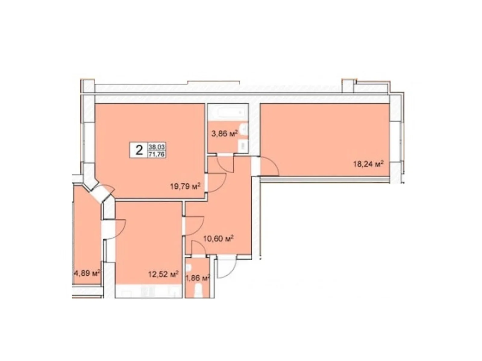 Продается 2-комнатная квартира 72 кв. м в Староконстантинове, цена: 43039 $