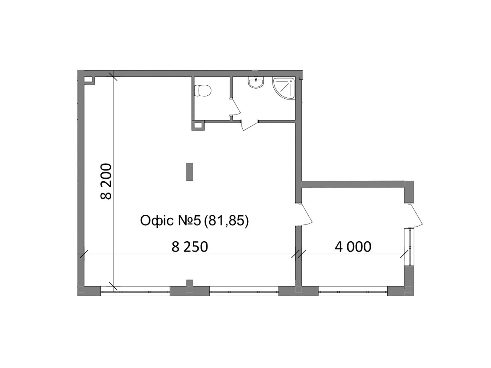 Продается офис 81.8 кв. м в бизнес-центре, цена: 81800 $ - фото 1