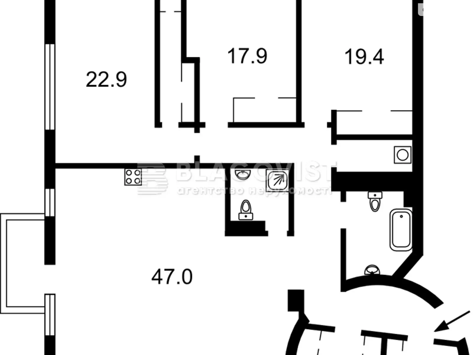 Продается 4-комнатная квартира 170 кв. м в Киеве, ул. Воровского Вацлава, 21