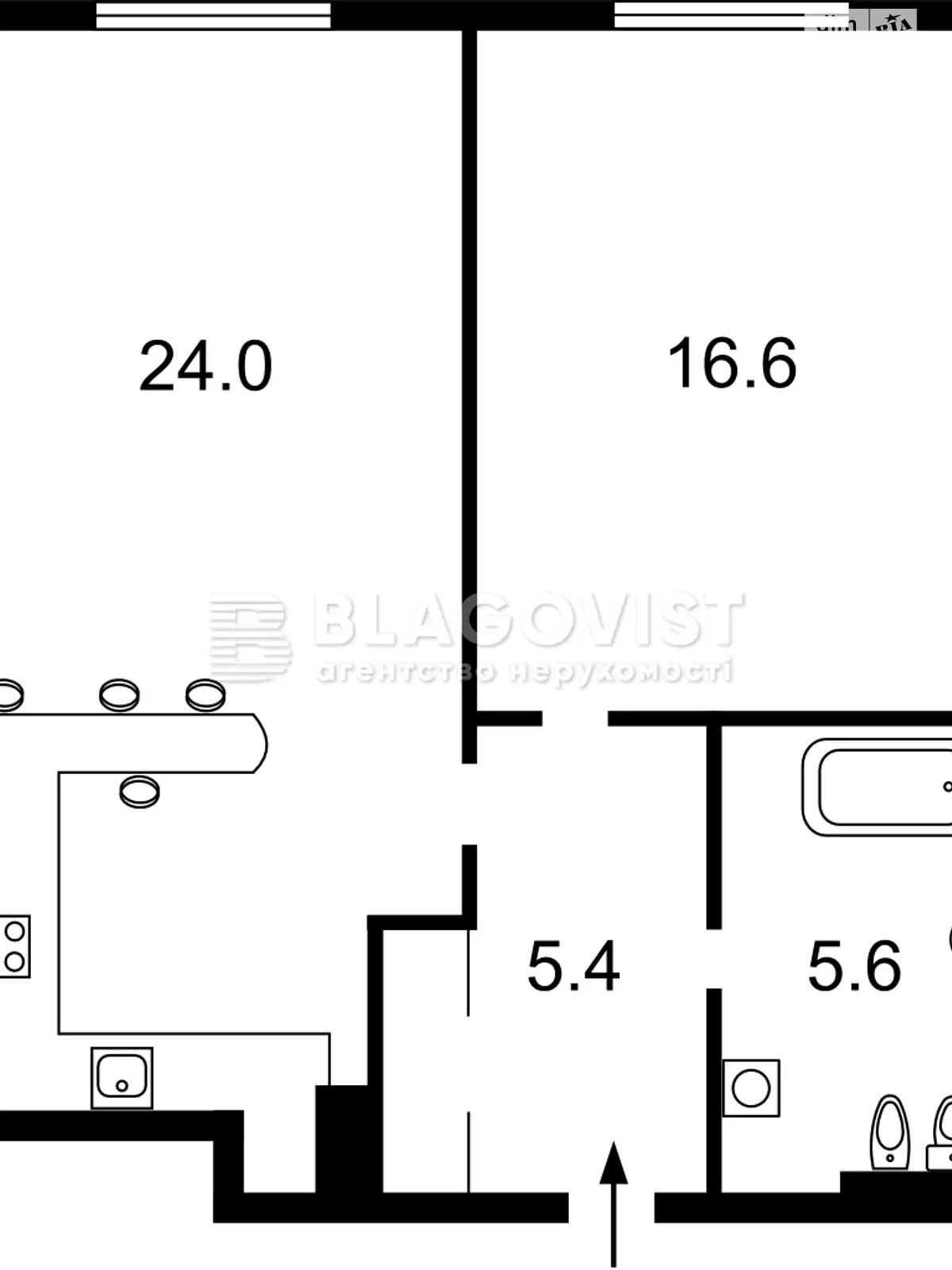 Продается 1-комнатная квартира 53 кв. м в Киеве - фото 3