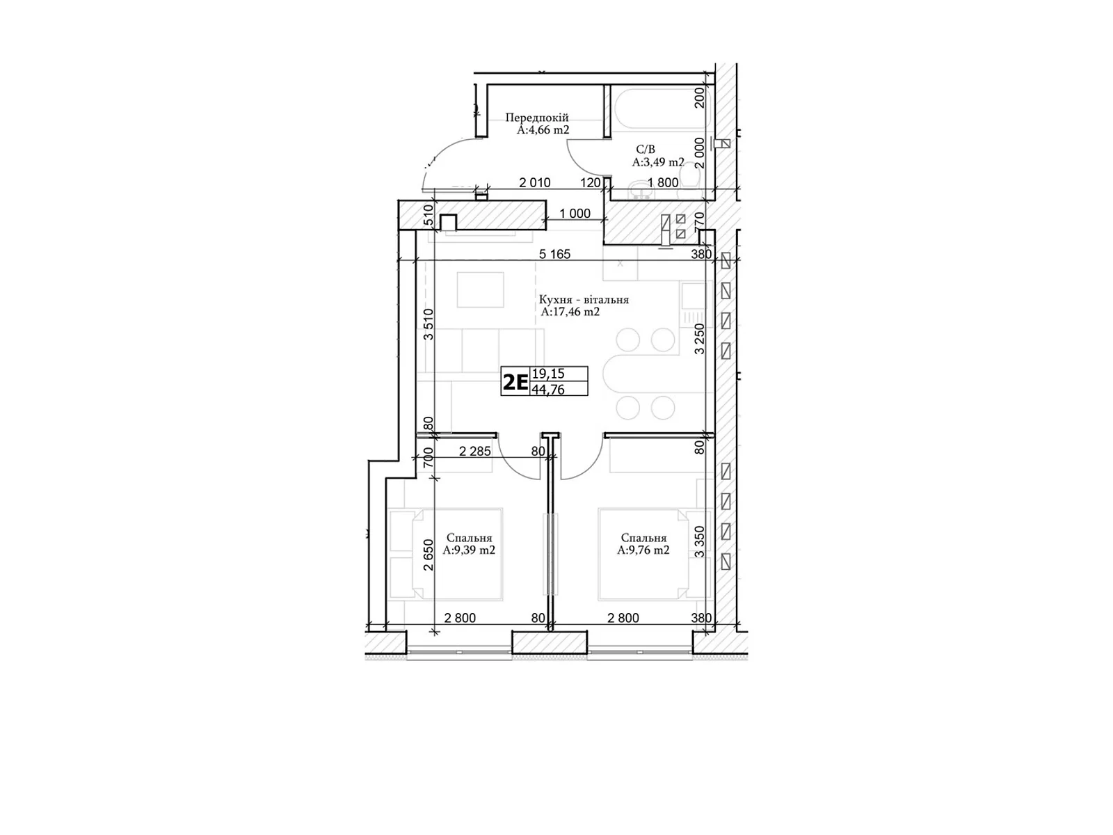 Продається 2-кімнатна квартира 44 кв. м у Ірпені, цена: 38280 $