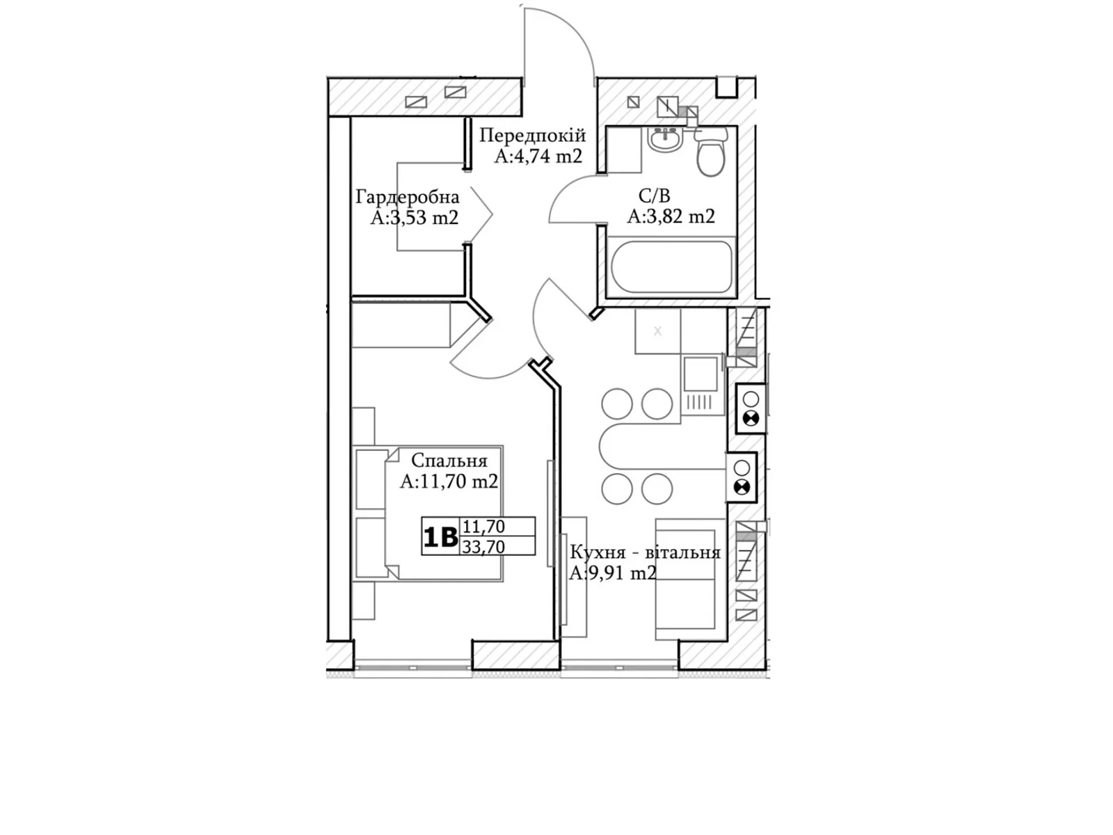 Продается 1-комнатная квартира 33 кв. м в Ирпене, ул. Лысенко(Надсонова), 21