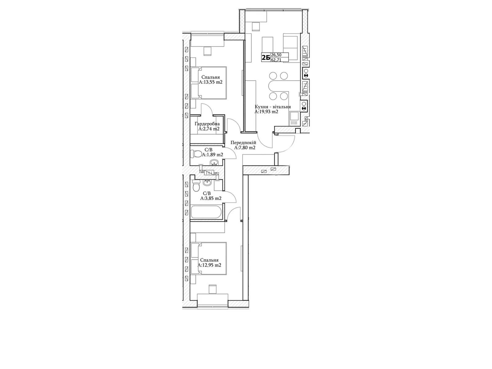 Продається 2-кімнатна квартира 62 кв. м у Ірпені, вул. Лисенка(Надсонова), 21