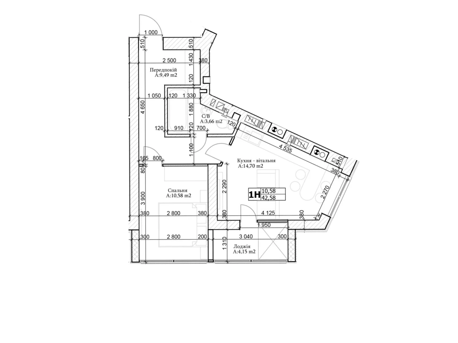 Продається 1-кімнатна квартира 42 кв. м у Ірпені, вул. Лисенка(Надсонова), 21