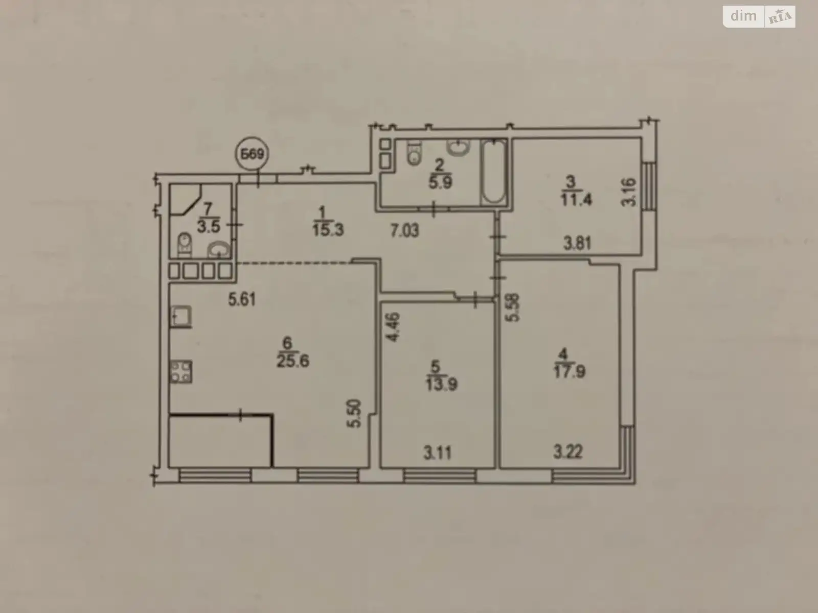 Продается 3-комнатная квартира 97.4 кв. м в Киеве, ул. Евгения Сверстюка, 6В