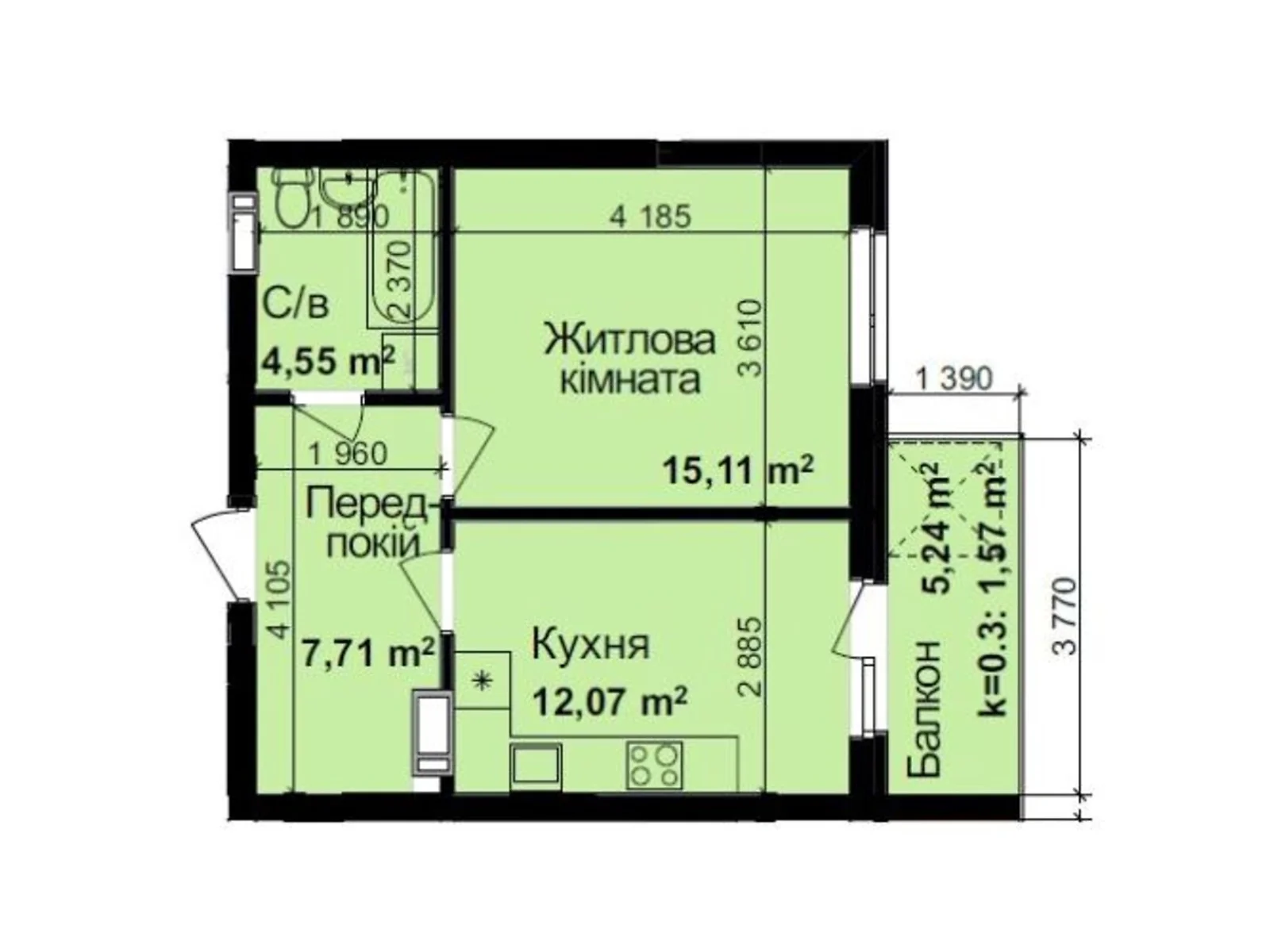 Продается 1-комнатная квартира 41.01 кв. м в Киеве, ул. Академика Заболотного, 148 - фото 1