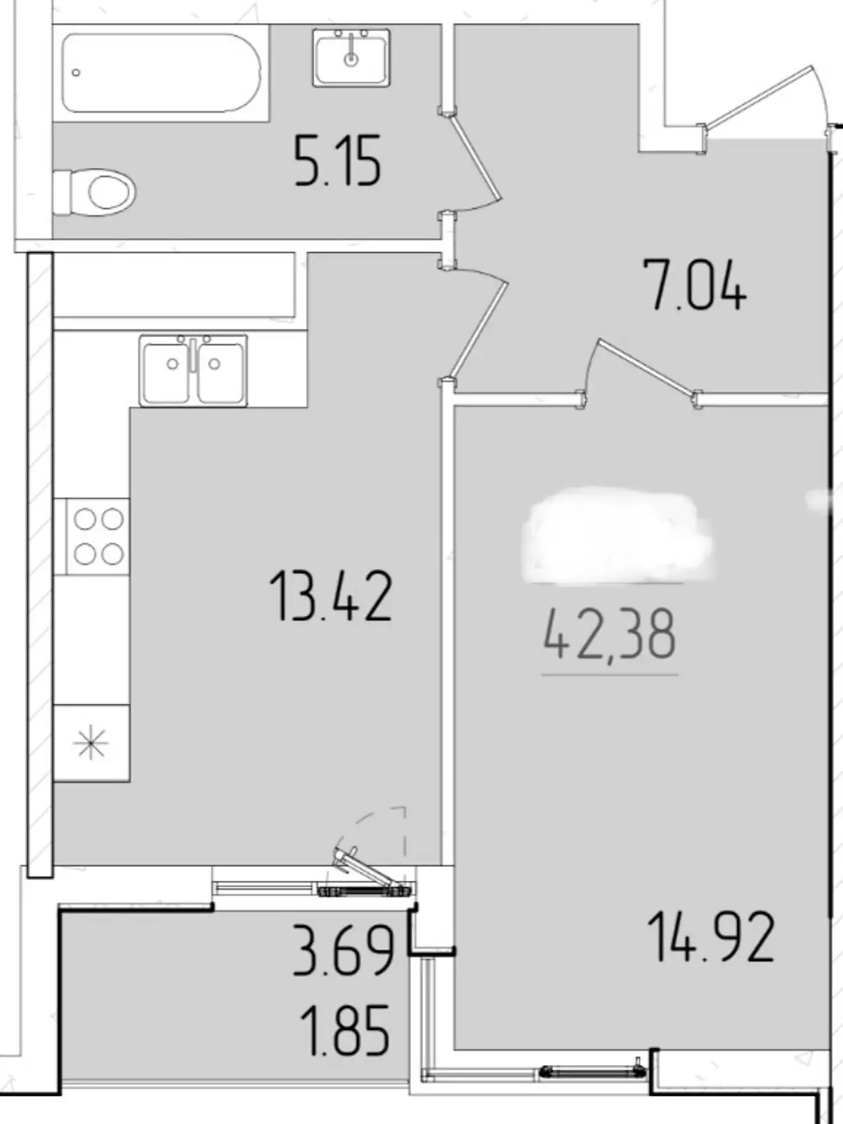 Продается 1-комнатная квартира 42 кв. м в Одессе, ул. Краснова - фото 1