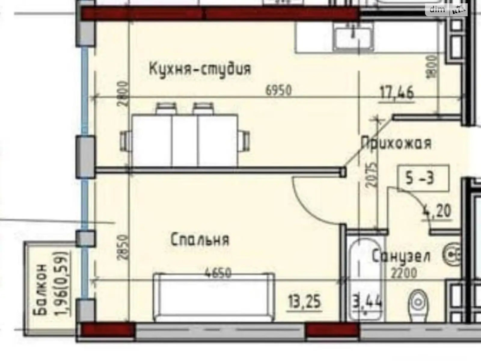 Продается 2-комнатная квартира 40 кв. м в Одессе, ул. Радостная, 29А