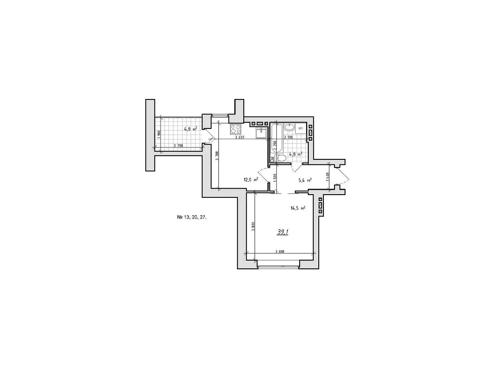 Продається 1-кімнатна квартира 39 кв. м у Дніпрі, цена: 43000 $ - фото 1