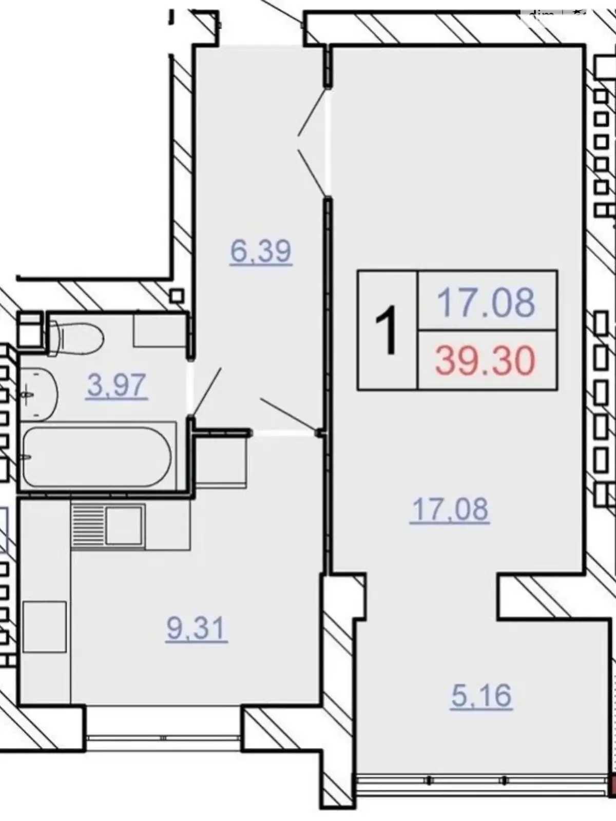 Продается 1-комнатная квартира 40 кв. м в Хмельницком, цена: 22000 $