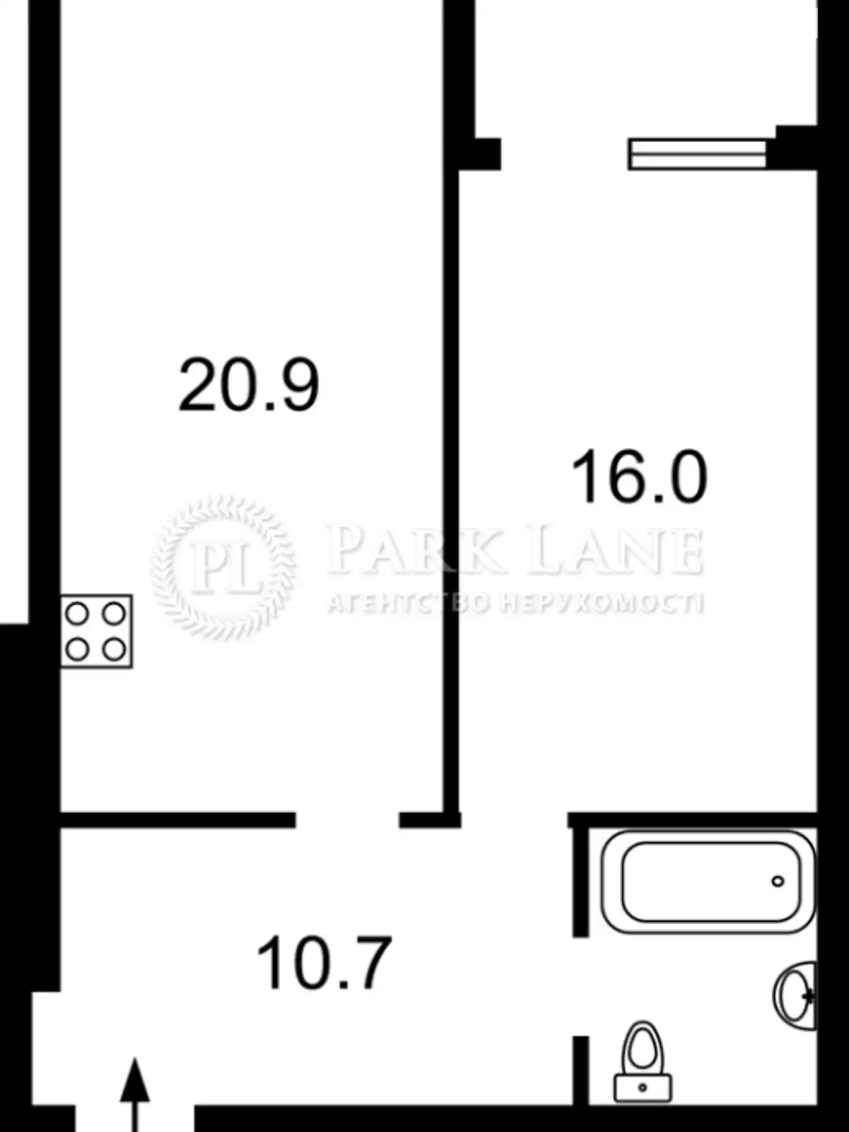 Продается 1-комнатная квартира 54 кв. м в Киеве, ул. Деловая, 2А