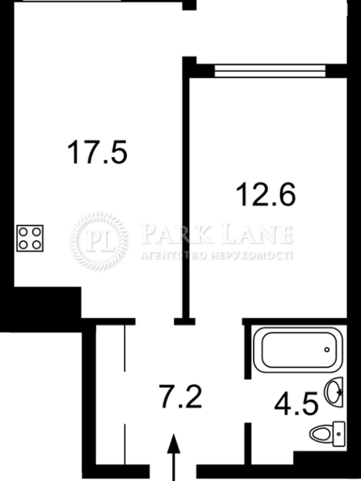 Продается 1-комнатная квартира 50 кв. м в Киеве, ул. Деловая, 2А