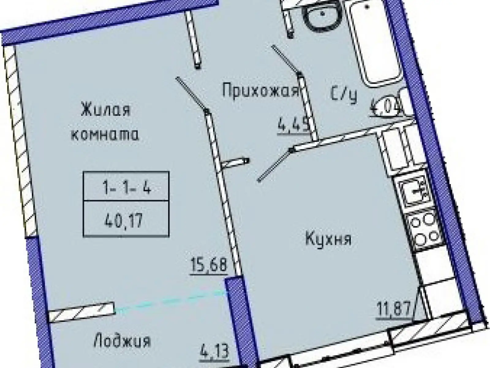 Продается 1-комнатная квартира 41 кв. м в Одессе, ул. Каманина, 16А/4 - фото 1