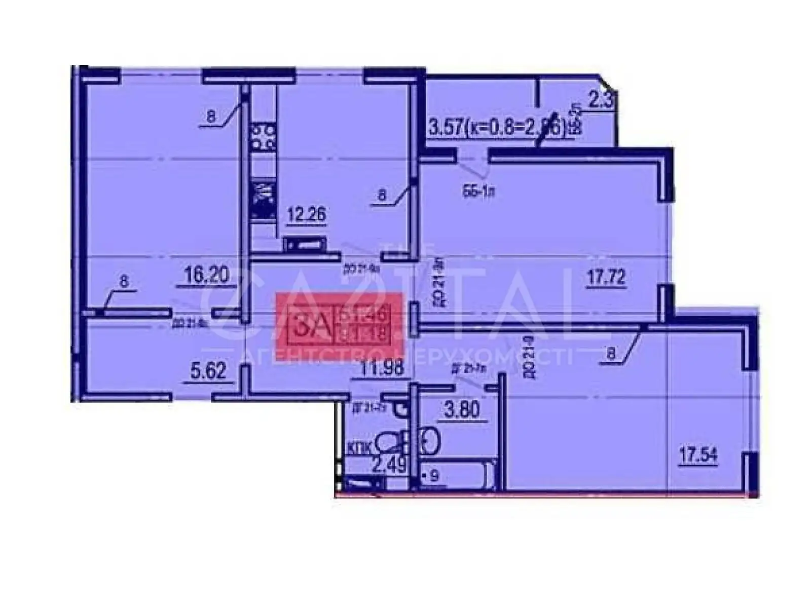 Продається 1-кімнатна квартира 94 кв. м у Києві, пров. Моторний, 11Б