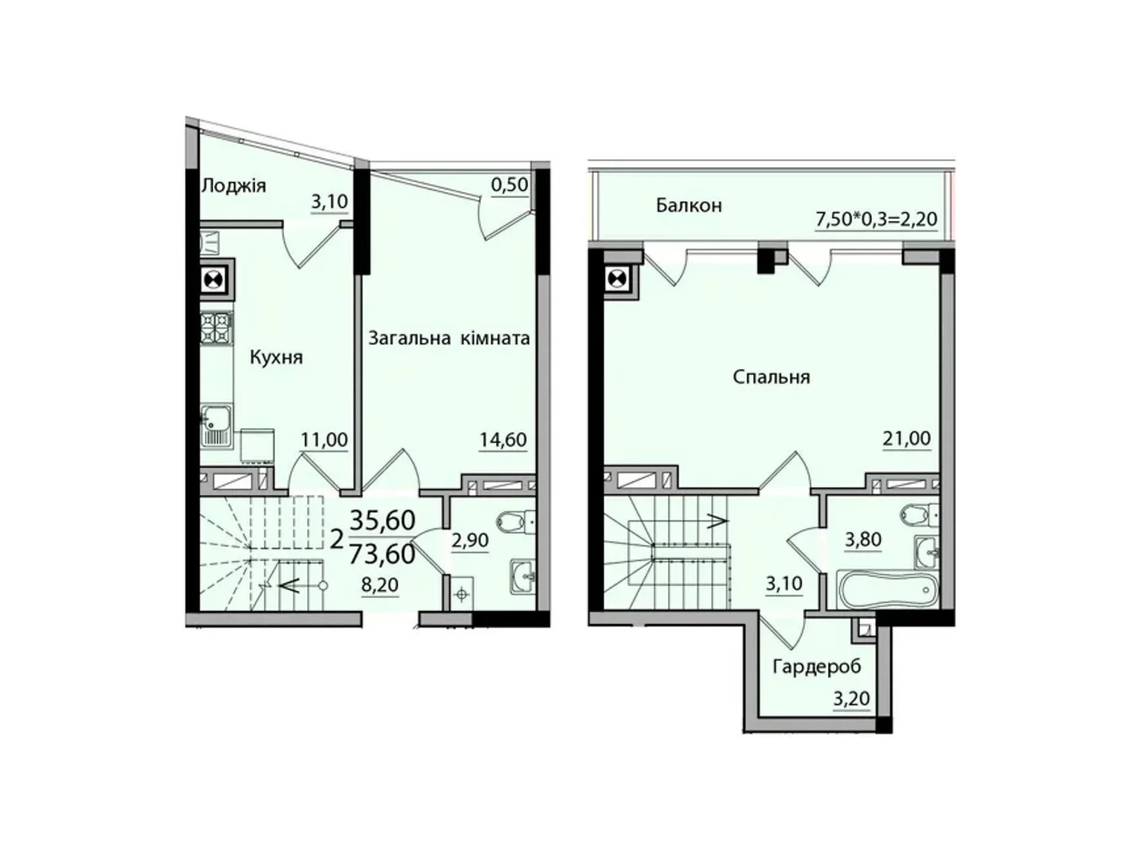 Продается 2-комнатная квартира 73.6 кв. м в Черновцах, ул. Русская, 238