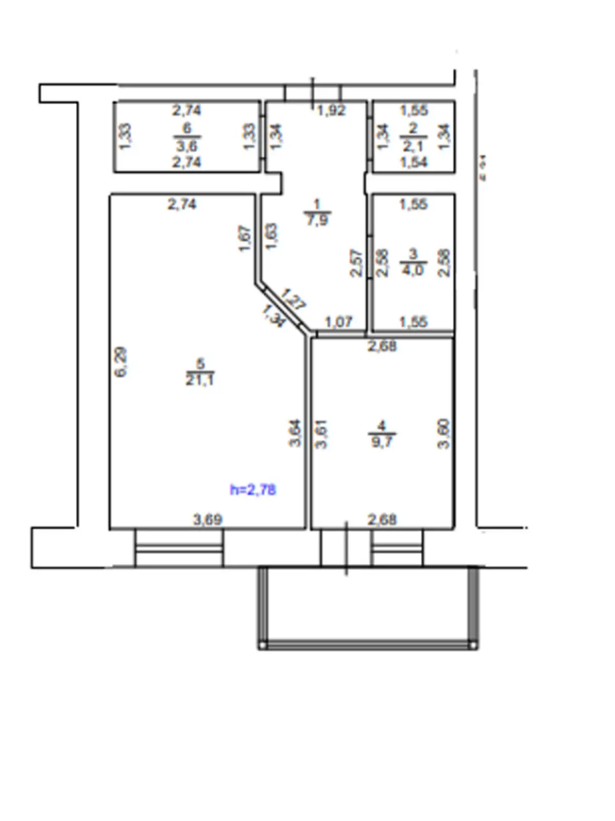 Продается 1-комнатная квартира 50 кв. м в Полтаве, цена: 45000 $