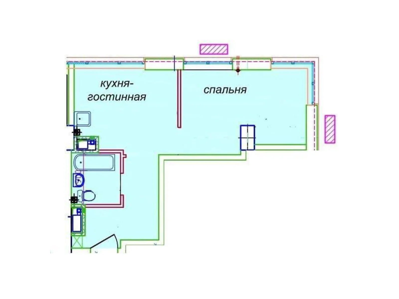 Продается 1-комнатная квартира 35.58 кв. м в Днепре, ул. Европейская, 9а, 11, 5 - фото 1