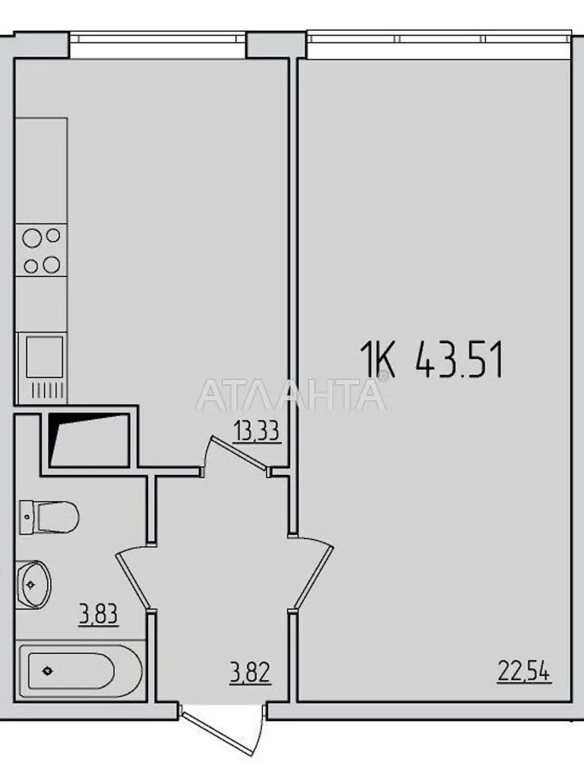 Продается помещения свободного назначения 43.5 кв. м в 19-этажном здании - фото 3