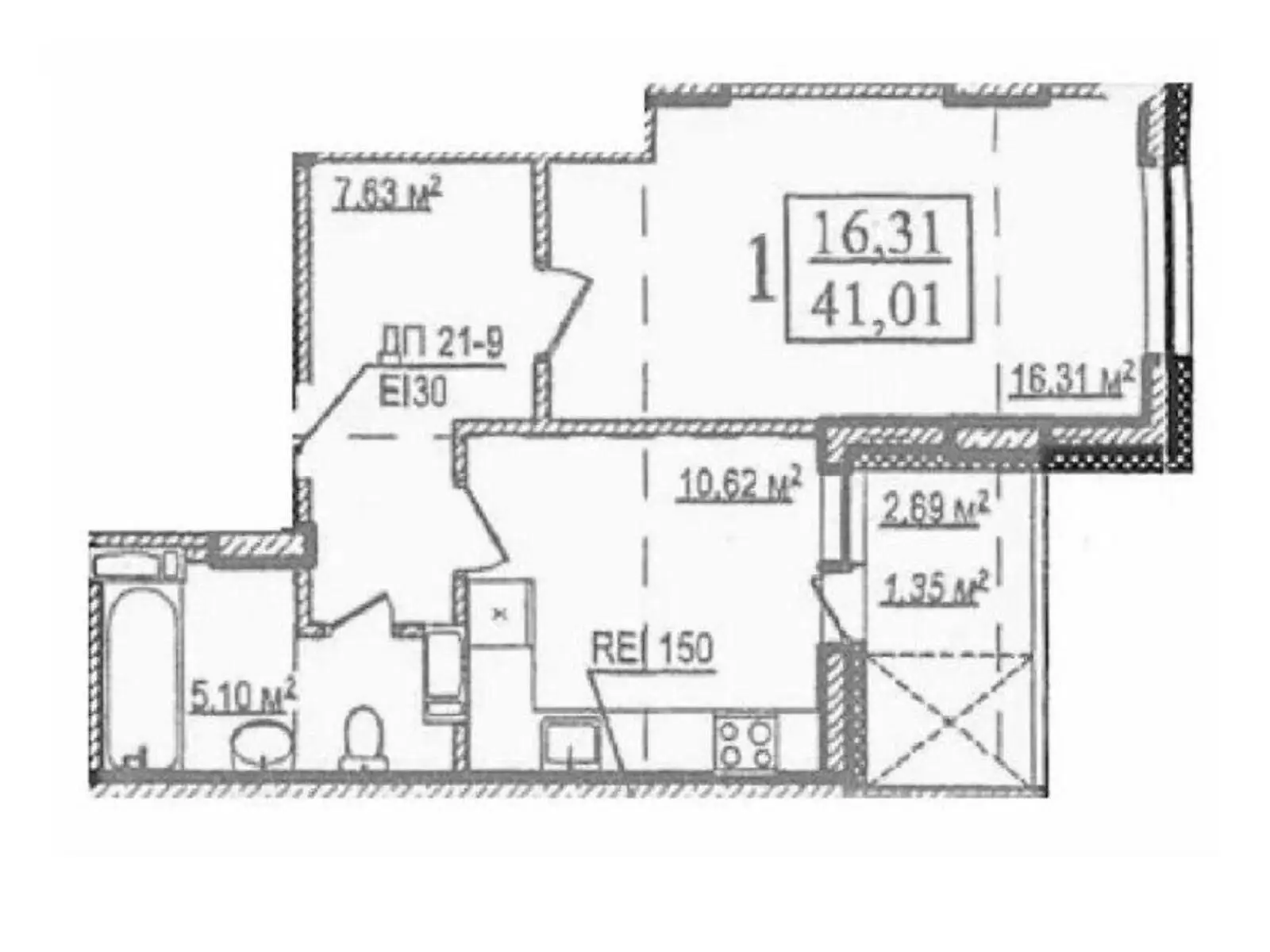 Продается 1-комнатная квартира 41 кв. м в Киеве, пер. Платоновский, 6