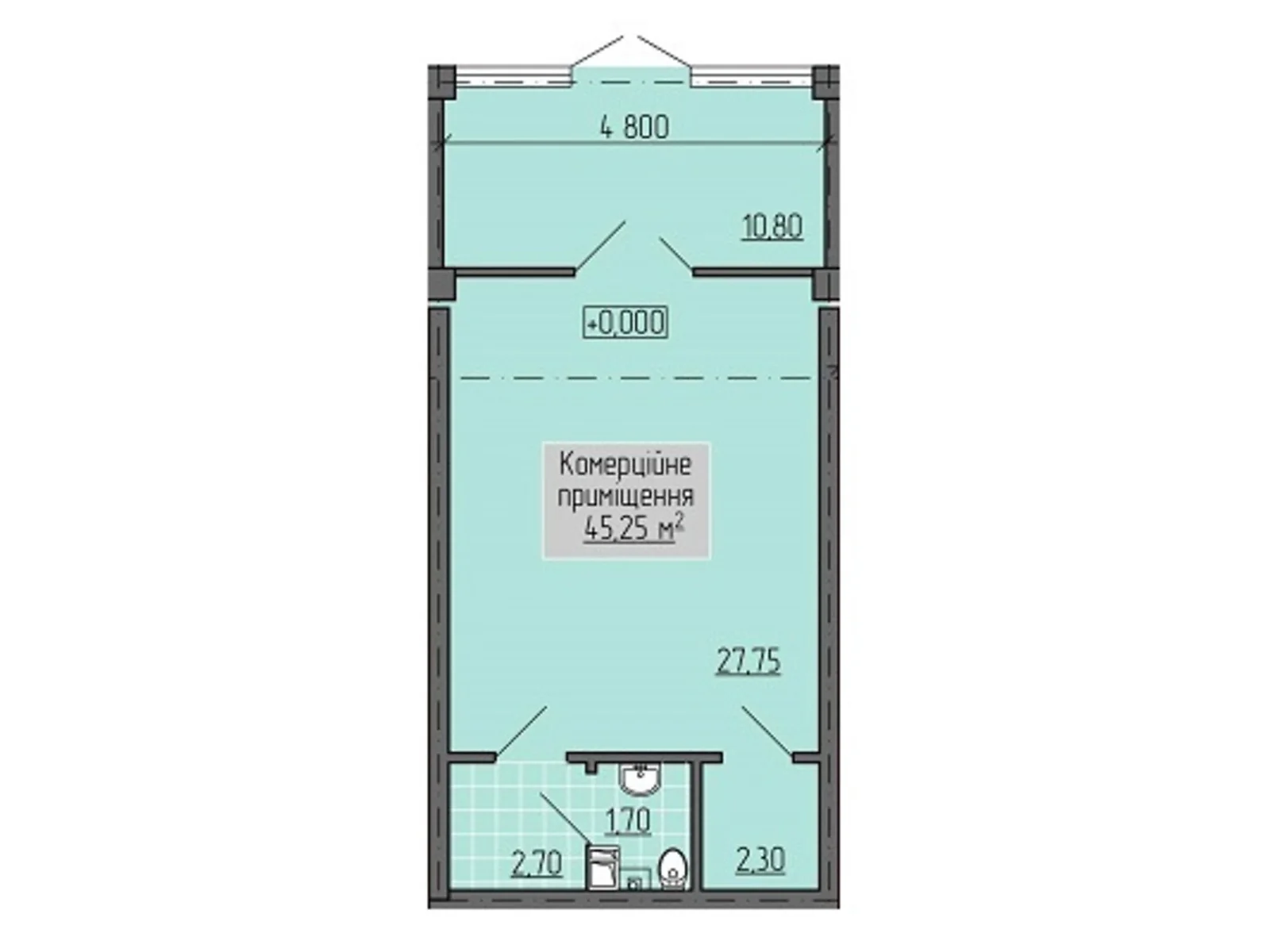 Продается объект сферы услуг 45.6 кв. м в 10-этажном здании, цена: 68400 $ - фото 1